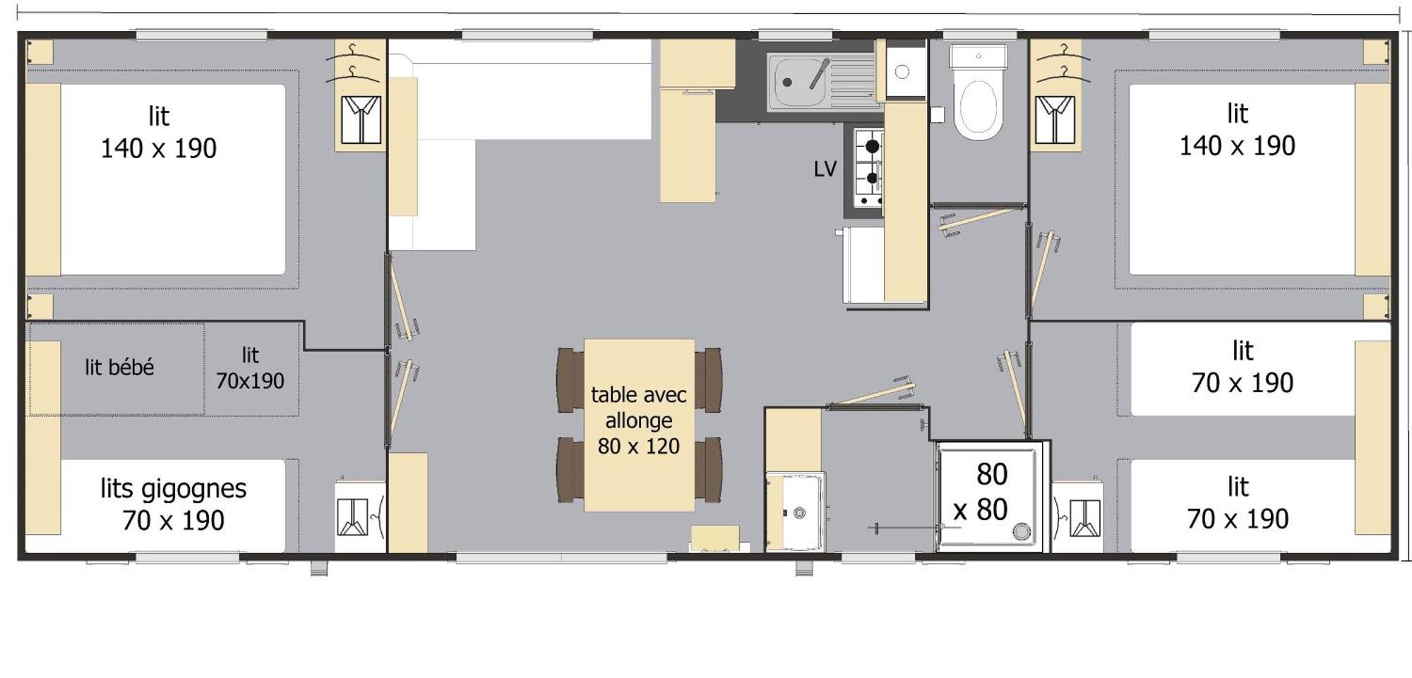 Mobil Home Xxl 4 Chambres - Camping Le Giessen Bassemberg ห้อง รูปภาพ